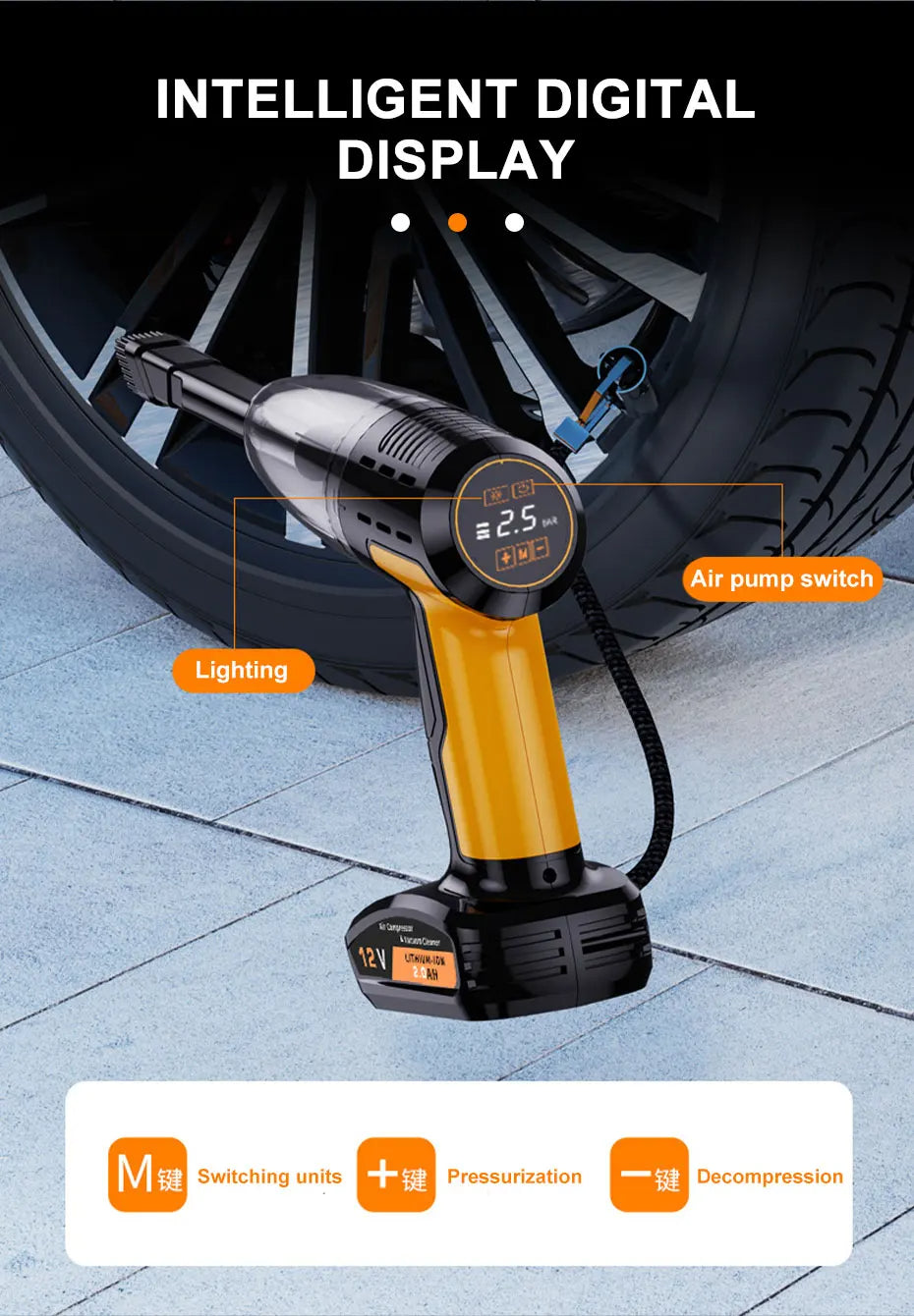 ✔️ Aspiradora + Inflador para Carro Lascompras