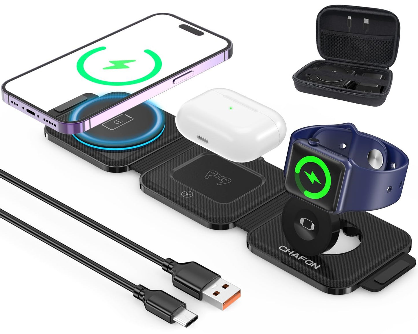 ✔️Cargador Magnético Plegable 3 en 1 Lascompras